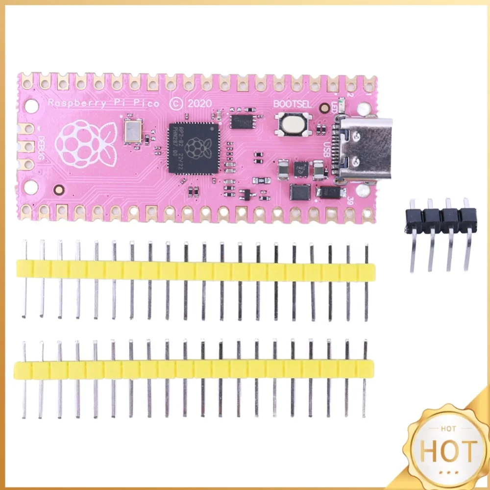 Carte de développement RP2040 pour Raspberry Pi Pico, double cœur, 264 Ko, processeur ARM, fonctionnant jusqu'à 133 MHz, compatible avec C/C++/Python, avec interfaces SPI/I2C/UART.