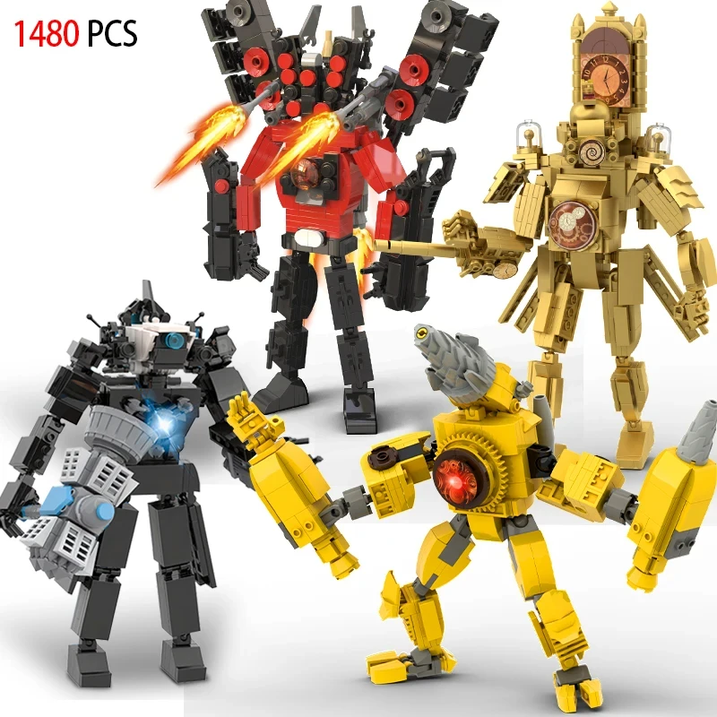 New CPU Skibidi Titan SUper TV King Regression Figure Building Block Assemble Bricks DIY Model Toys For Kids Christmas Gifts