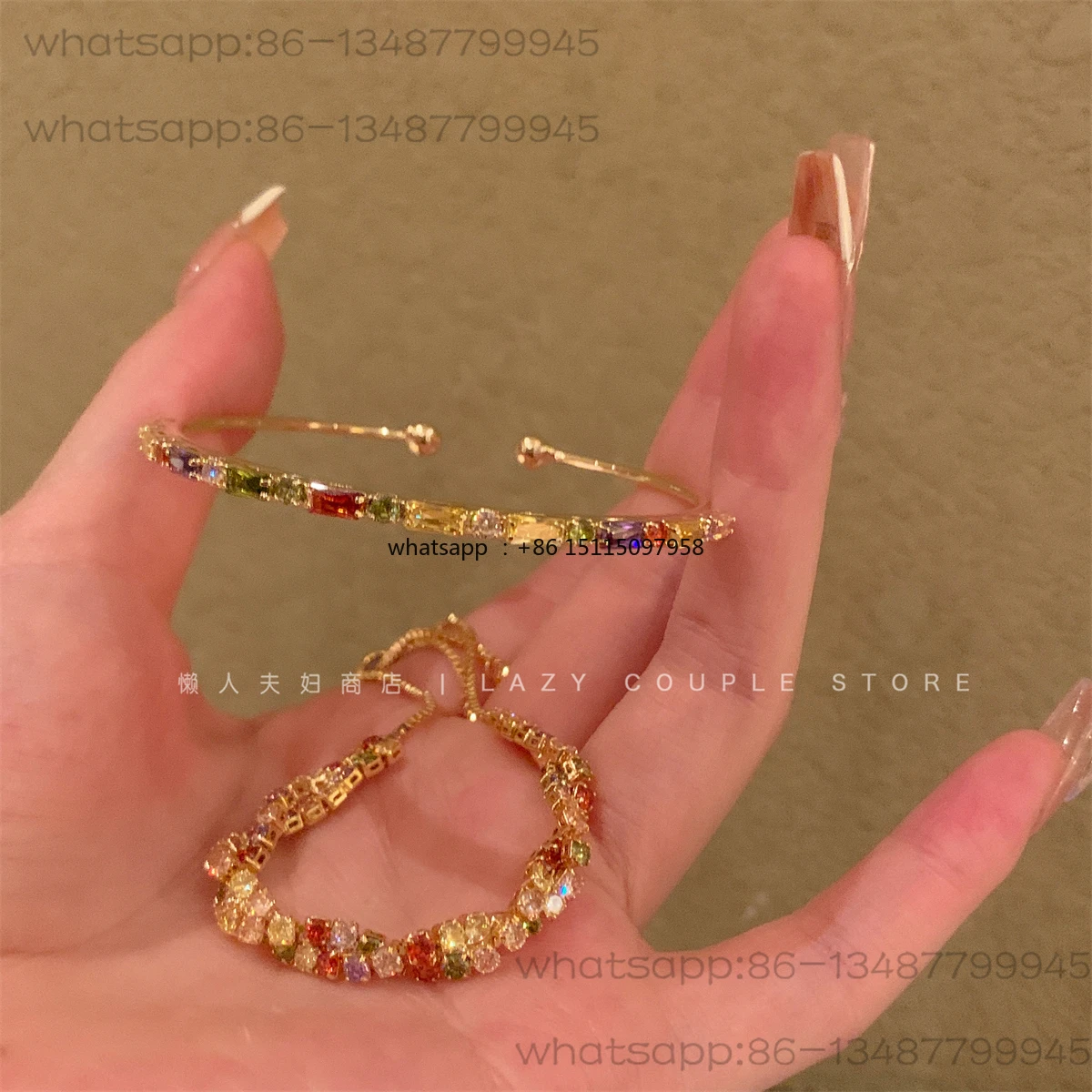 Color dopamine zircon bracelet female design twist delicate bracelet jewelry