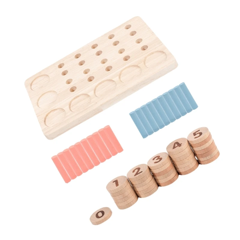 Kleuterschool toevoeging en aftrek leren speelgoed voor kleuters houten blok
