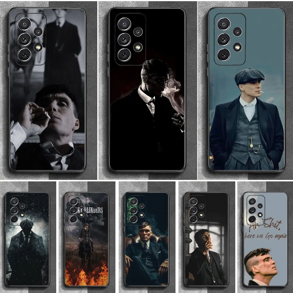 T-Thomas P-Peaky B-Blinders Phone Case For Samsung S24,23,22,30,21,10,9,Ultra,Plus,Lite,FE,Soft Silicone Black Cover