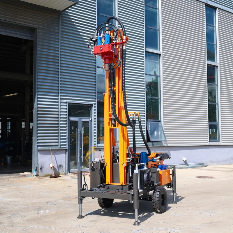 Customized Water Well Rig Small Size Easy to Move Hydraulic Drive 200 Meters Deep Diesel Engine Wheeled for Domestic Water