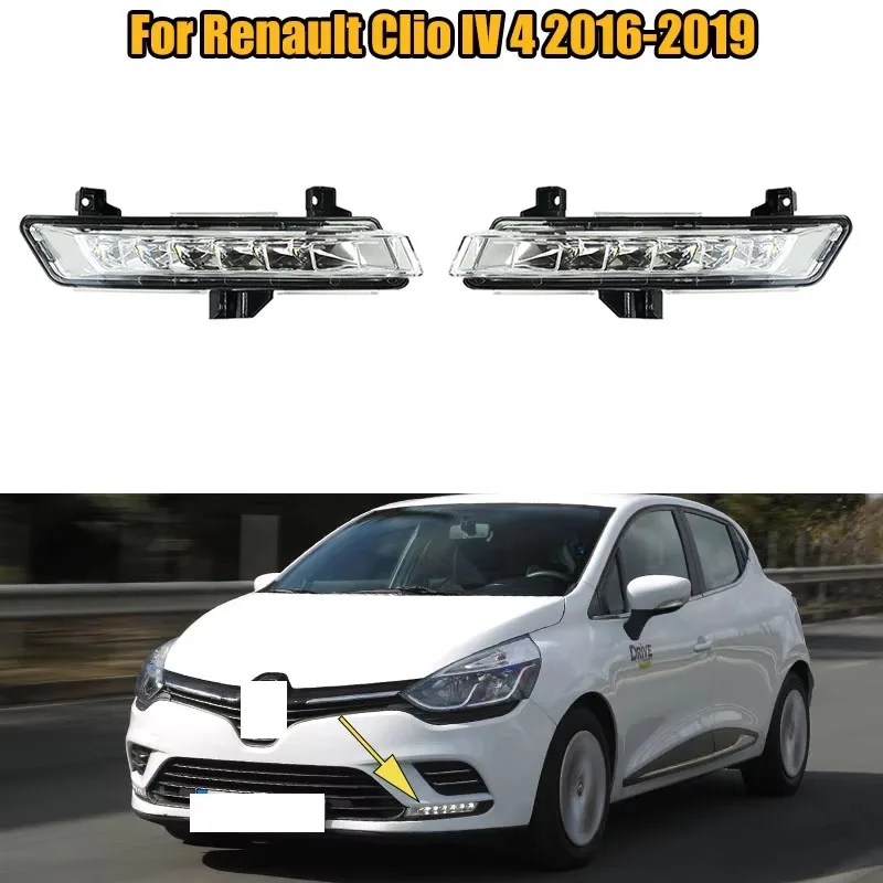 

Для Renault Clio IV 4 2016 2018 2019, передний бампер, дневные ходовые огни, автосигнальная лампа, противотуманная фара 266051034 266007864