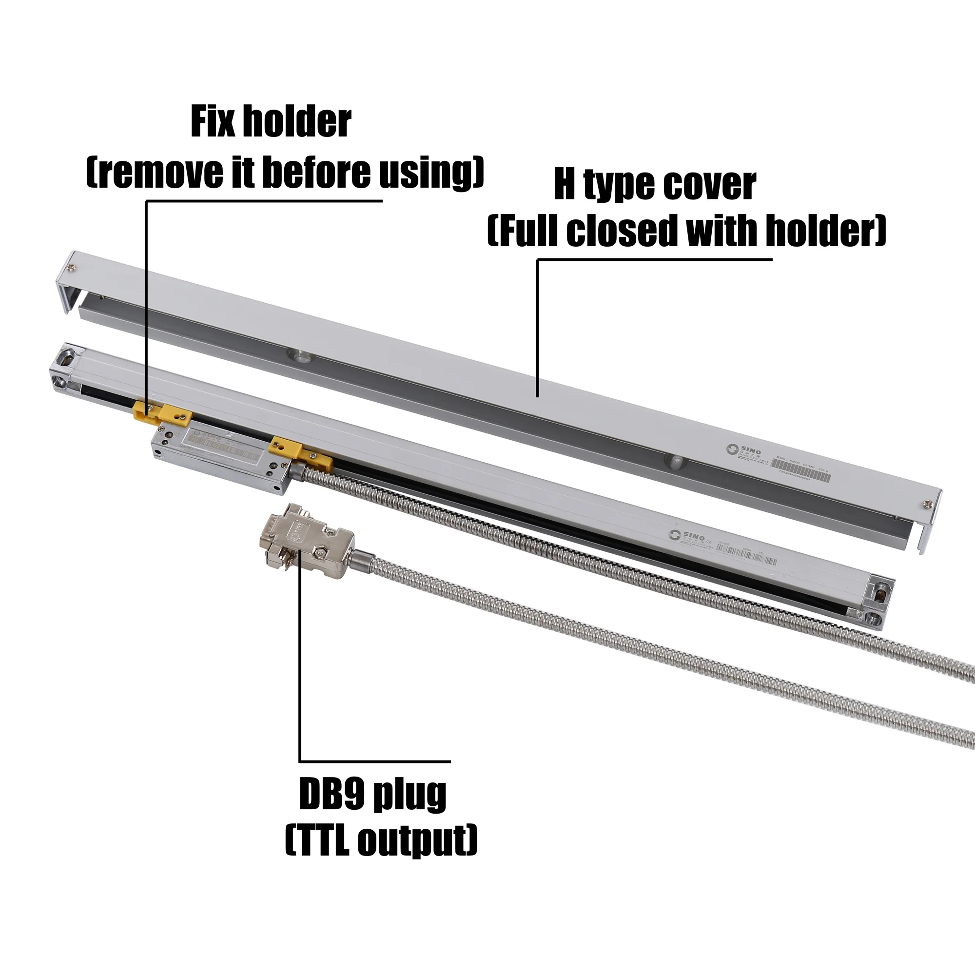 Imagem -02 - Escala Linear Fina Sino-mini Ka500 470 mm 520 mm 0.001 mm 0.005 mm Ttl Ka500 1um 5um Codificador Pequeno Fino Ótico Sensor de Régua Grating