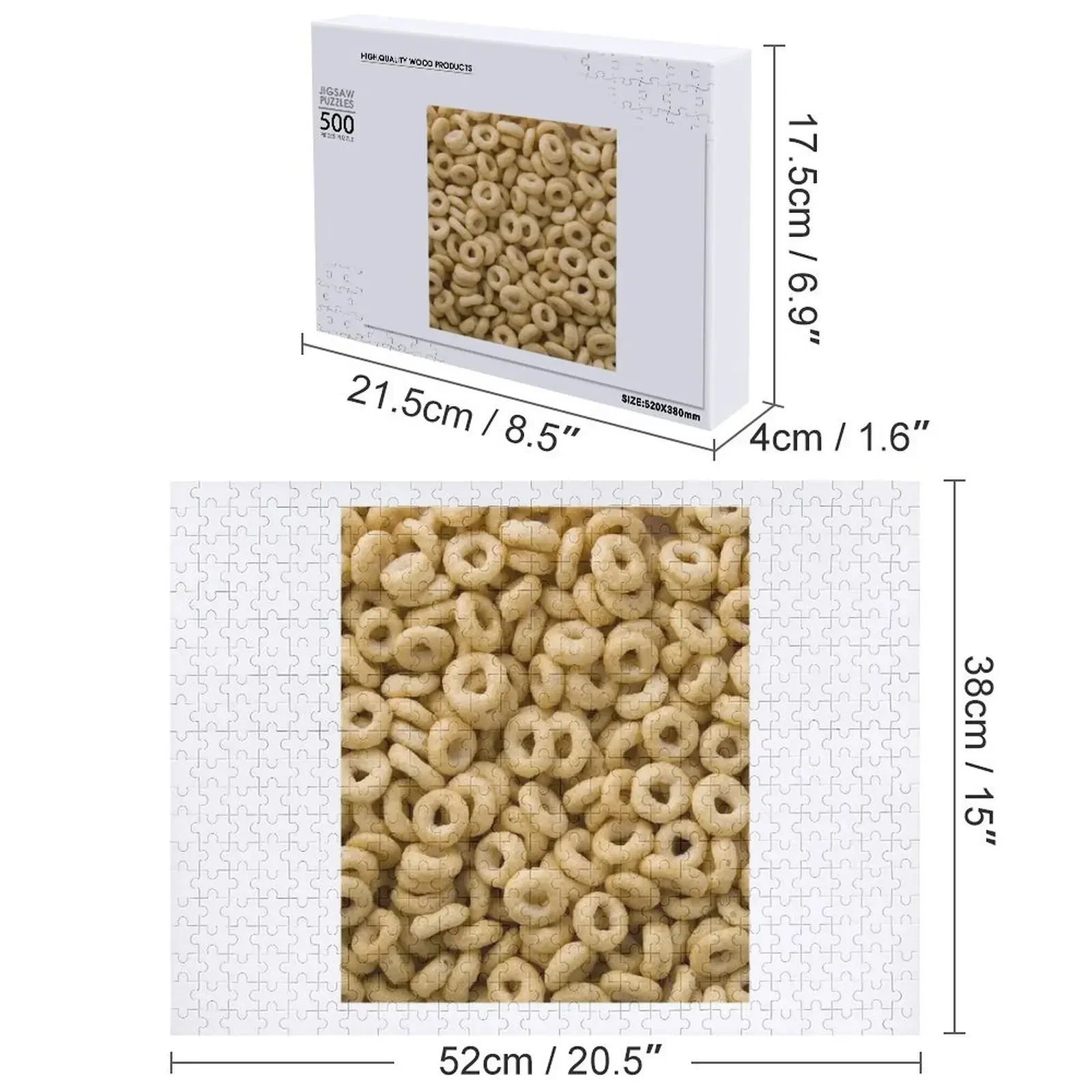 Puzzle céréales personnalisé avec nom en bois, image, Puzzle en bois pour adulte