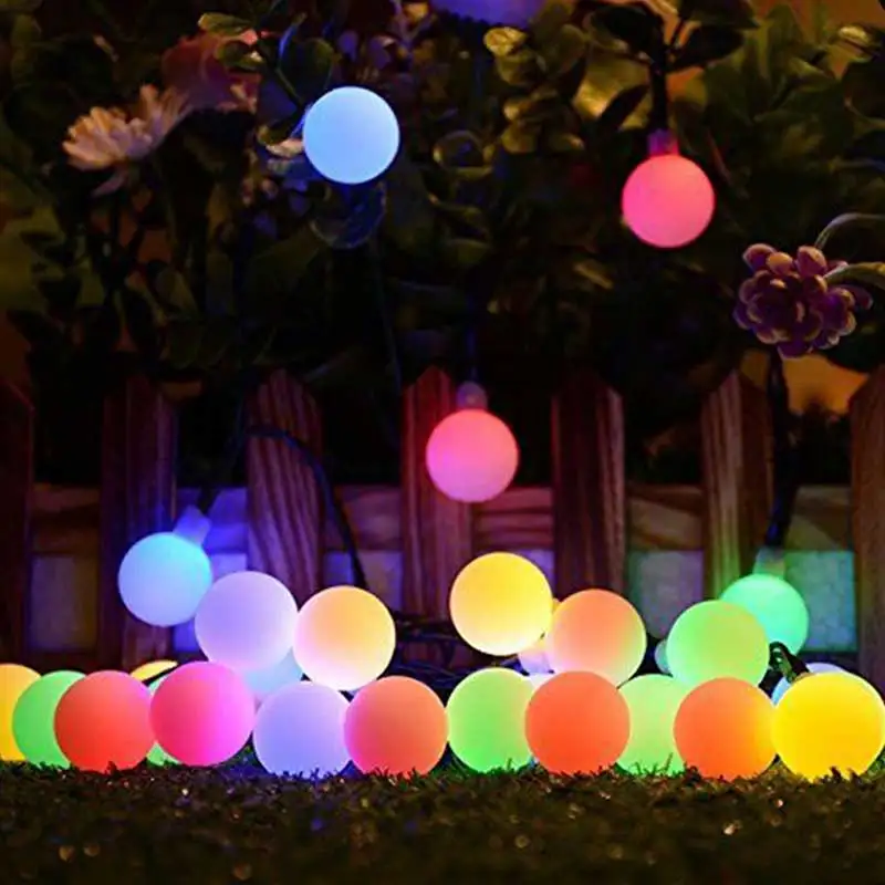 LED Ball Garland Lights RGBIC Waterproof Outdoor Lamp DIY Home Wedding Party Garden Christmas Holiday Decor USB DC5V LED String