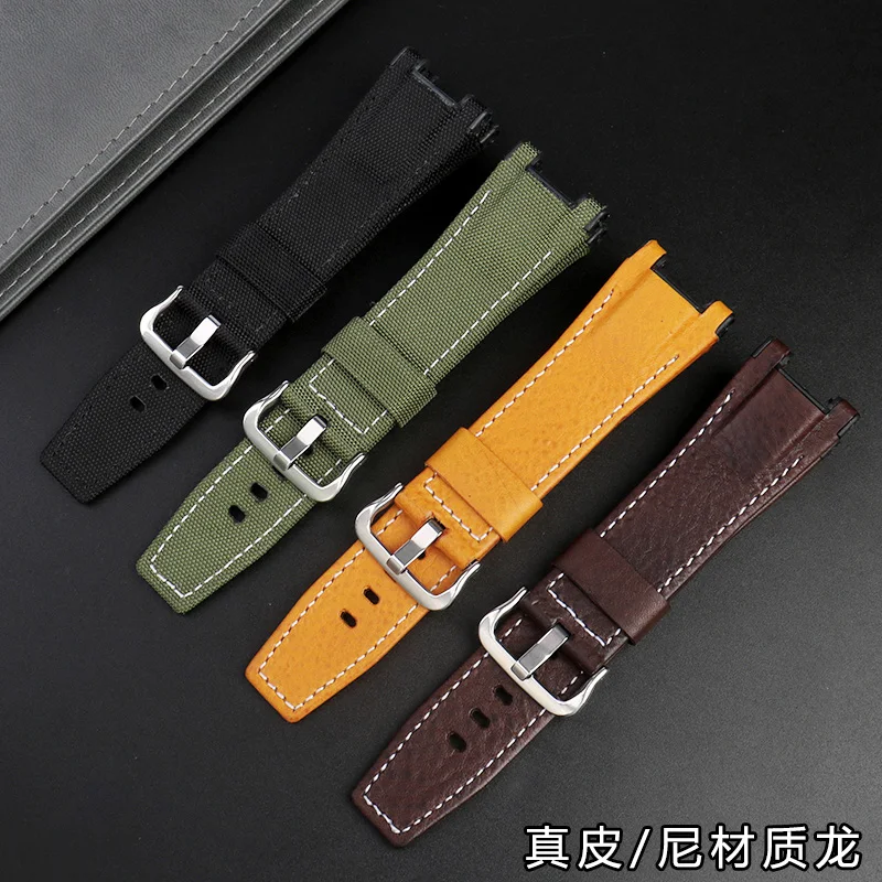 Nylon Leather Watch Strap For Casio GST-210/W120L/S130L/S310 GST-B100 Modified Watch Band Female Connector for Men Belt