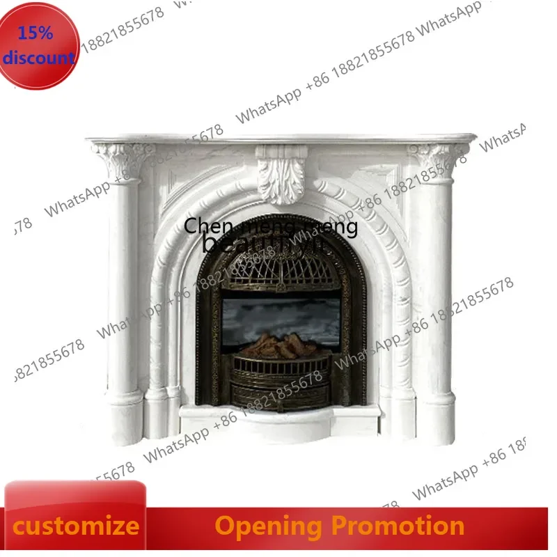 

Marble French mantel European carving simple natural white marble stone stone carving decorative cabinet customization