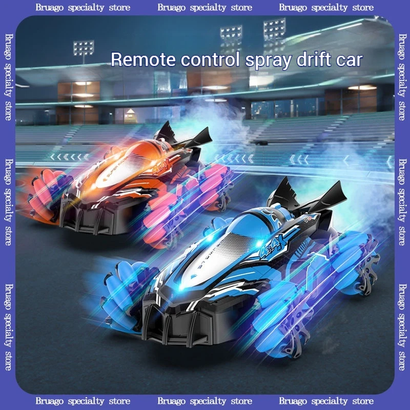 New Rc Electric Remote Control Car Remote Rod 360 Degree Full Speed Spray Rocket Stunt Racing Outdoor Children'S Toy Gift Boy