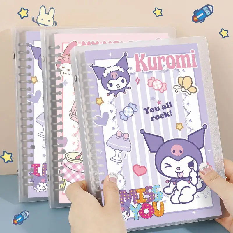 A5/b5 Sanrio Kuromi Cinnamoroll luźny liść studencka odpinana książka z wyłożonym notatnikiem w szachownicę sprzedaż hurtowa