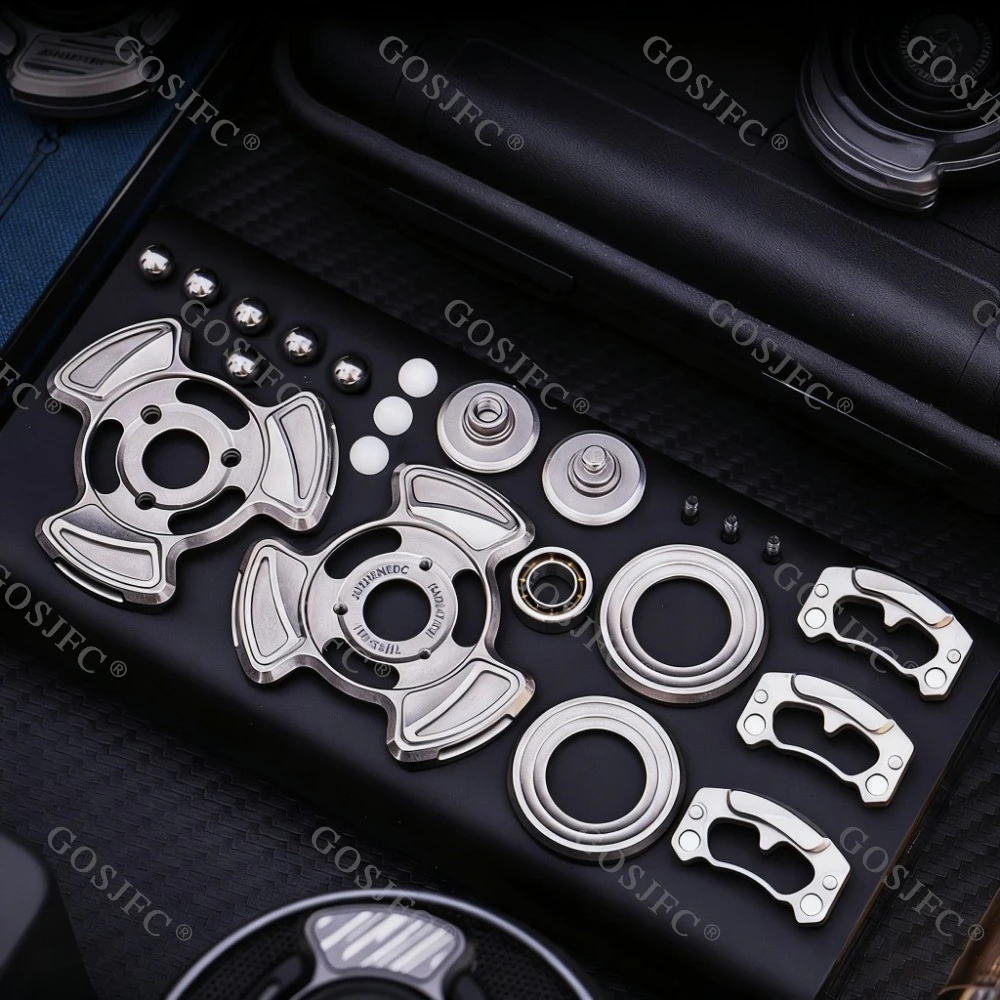 JUZHEDC Adiation Pro giroscopio de uñas abierto titanio circonio Fidget Spinner DIY portátil Oficina dispositivos para aliviar la ansiedad diseño Original