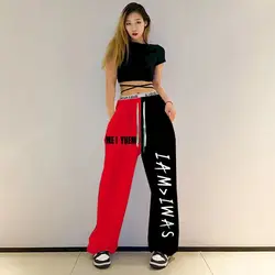 Original Personality Sweat Pants Women Fashion Print Hip-hop Trousers Jazz Sweatpants Casual Loose Shuffle Dance Sporty Pants