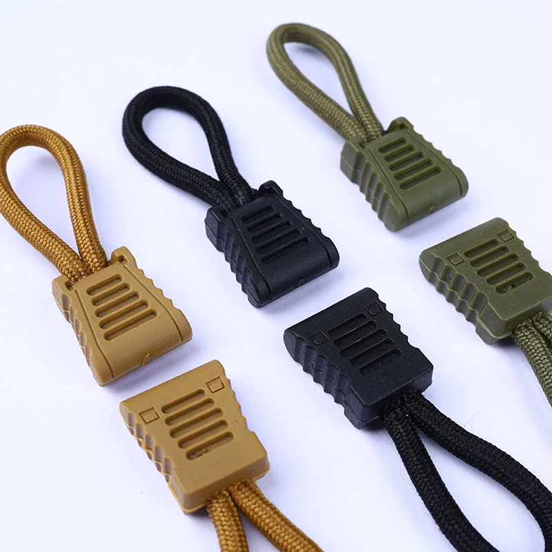 10 Pcs Zipper Pull Puller End Fit Rope Tag Replacement Clip Broken Buckle Fixer Zip Cord Travel Bag Suitcase Tent BackpackTab