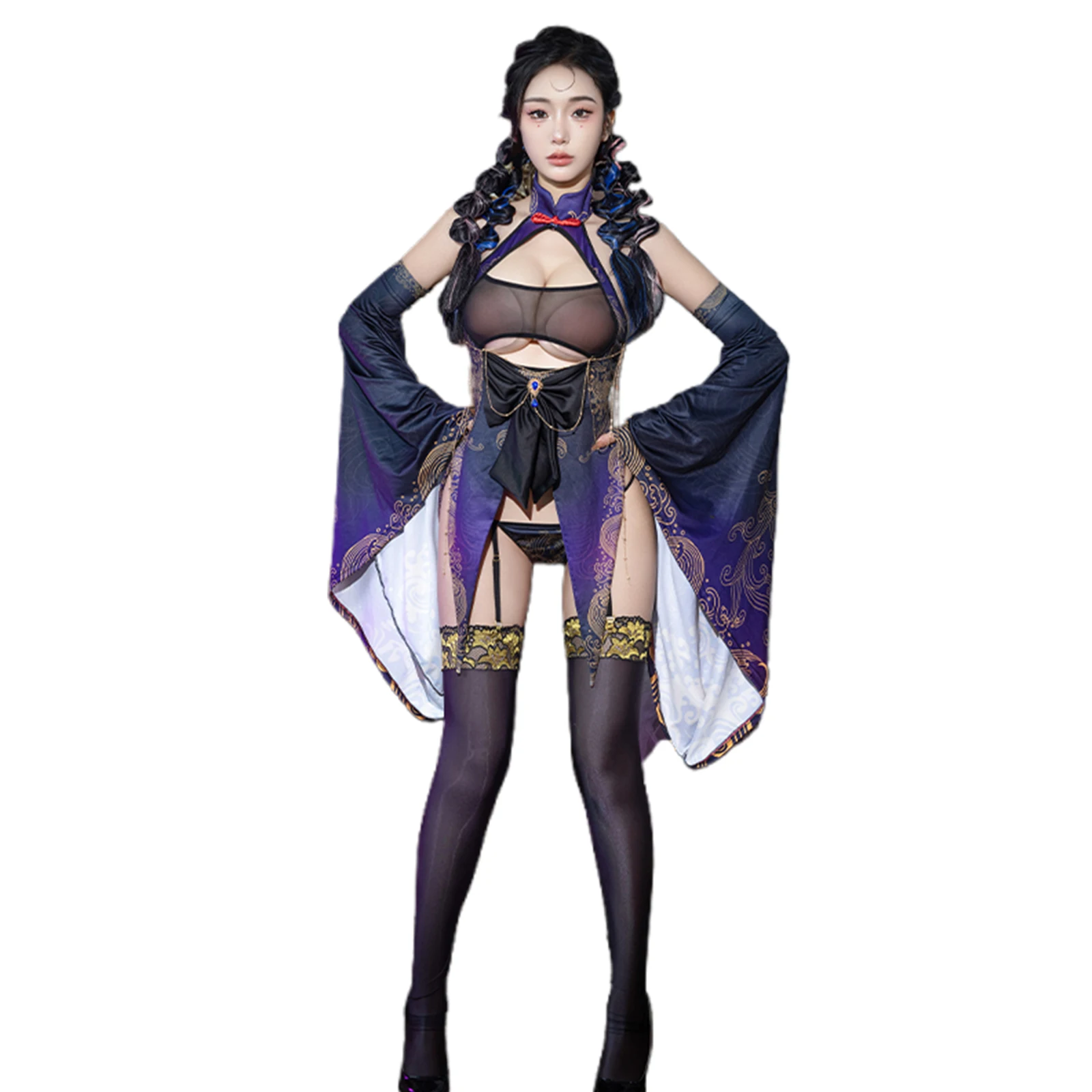 

SENMHS китайский зомби косплей костюм сексуальное нижнее белье Cheongsam Хэллоуин Цзянши костюм дьявола для женщин вечерние наряд на Хэллоуин