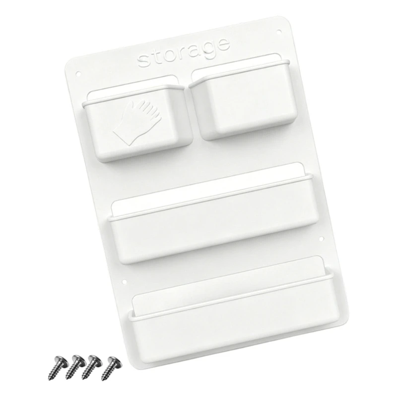 Small-Item Storage Panel for Motorhome Interiors, Four Open Bins in a Vertical ABS Wall-Mounted Format for Travel