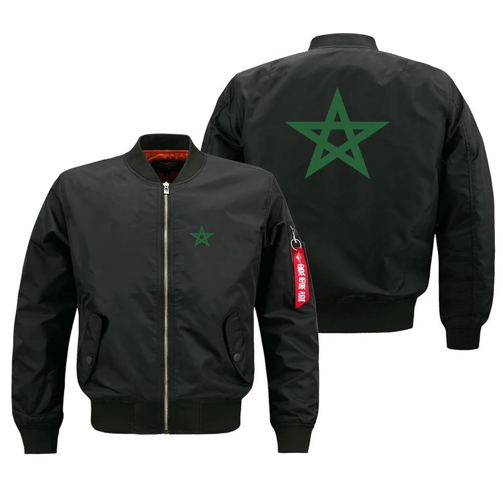 Morocco Flag Military Flight Men Ma1 Bomber Jacket Outdoor Windproof Man Baseball Coats