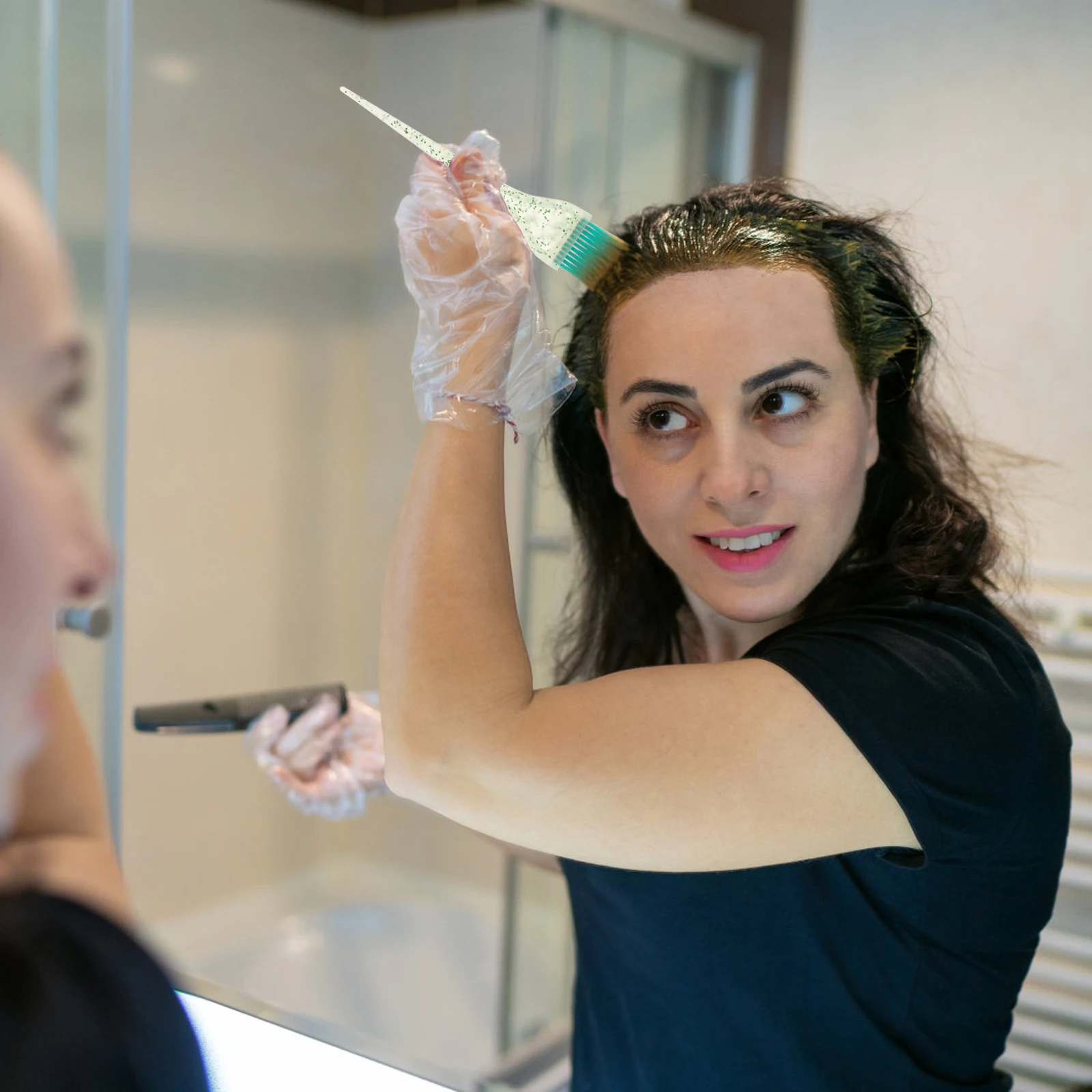 

5 шт., набор чаш для кистей для краски для волос, пластиковые прочные многоразовые удобные ручки, парикмахерские аксессуары для салона и домашнего использования