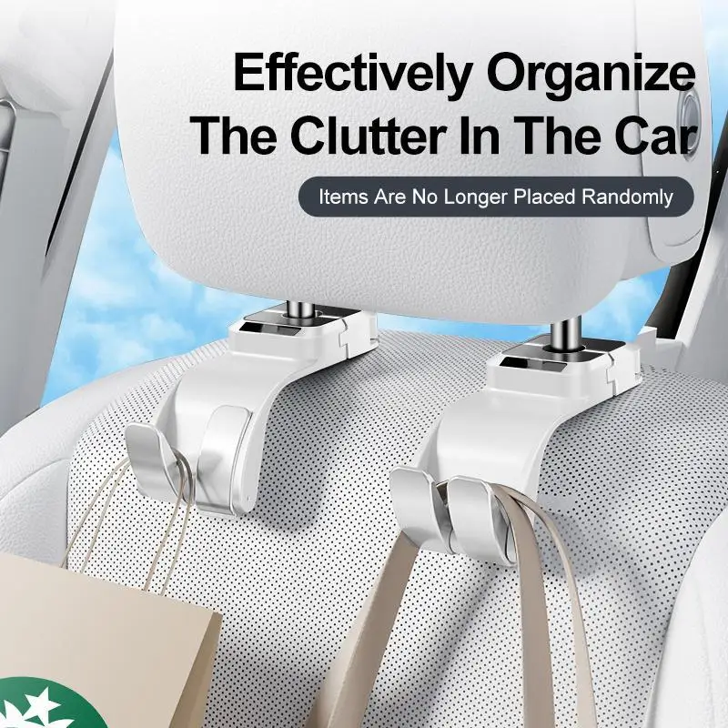 Multifunction Car Headrest Hook Storage Holder Adjustable Auto Organize Headrest Package Clip Car Storage Interior Accessories