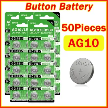 AG10 LR54 1.55V 단추 배터리, 시계, 장난감, 리모컨에 적합-SR54 389 189 LR1130 SR1130 알카라인 단추 셀