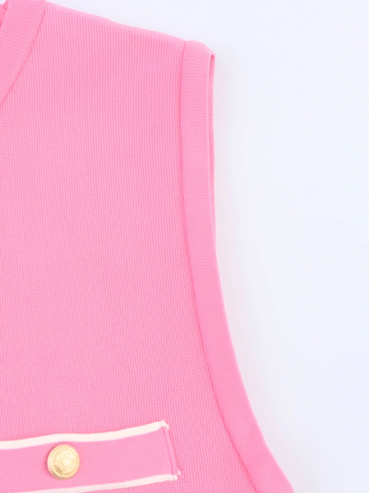 ヨーロッパとアメリカンスタイルの夏の新製品婦人服多用途ワイドプリーツニットノースリーブラウンドネックドレス