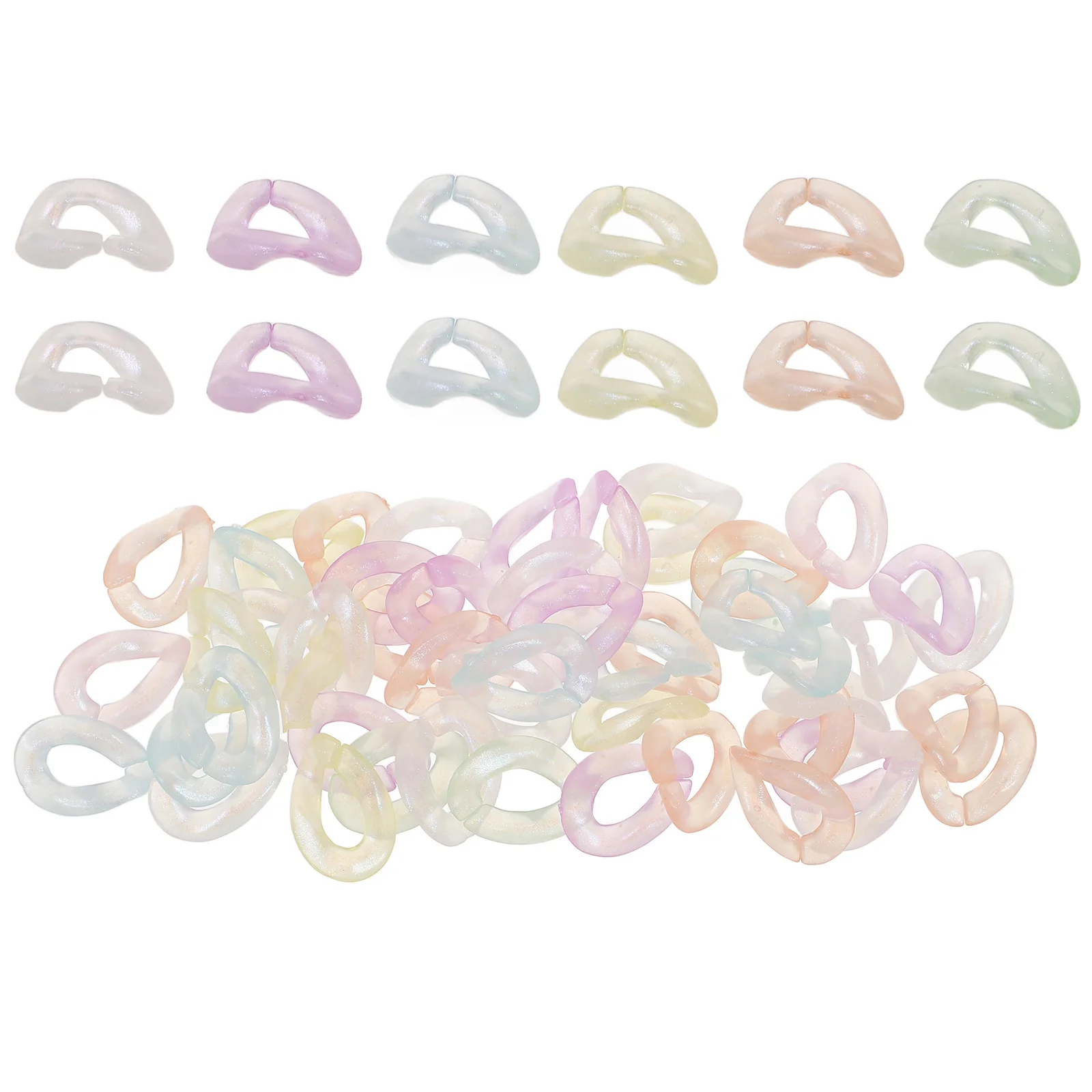 

200pcs Glow In The Dark Acrylic Linking Rings Oval Hoop For Jewelry Making Multi-Color Luminous Connectors Diy Chain Links Craft