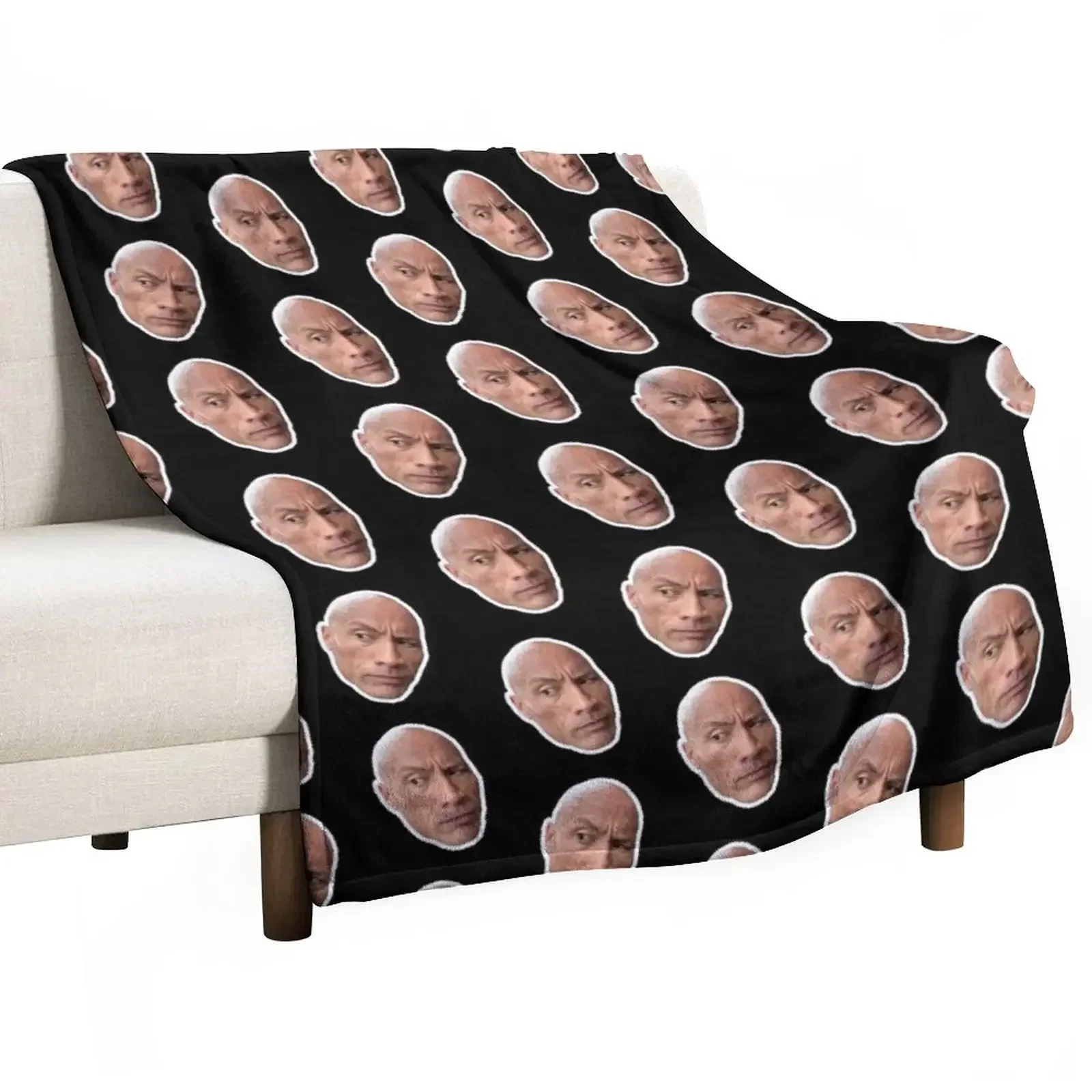 

The Rock's Eyebrow Raise Meme Pattern Throw Blanket Sofa Throw Extra Large Throw Cute Plaid Blankets