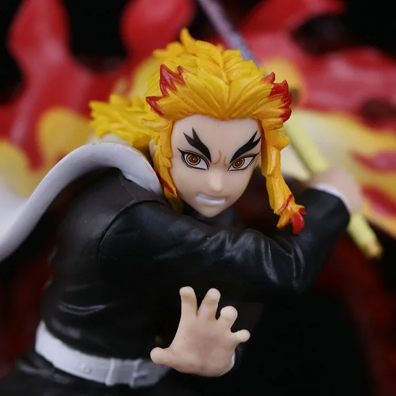 20CM Demon Slayer Anime Figure Inflammation Hashira Rengoku Kyoujurou Adult Action Figure Collect Ornaments Model Doll Gift Toys