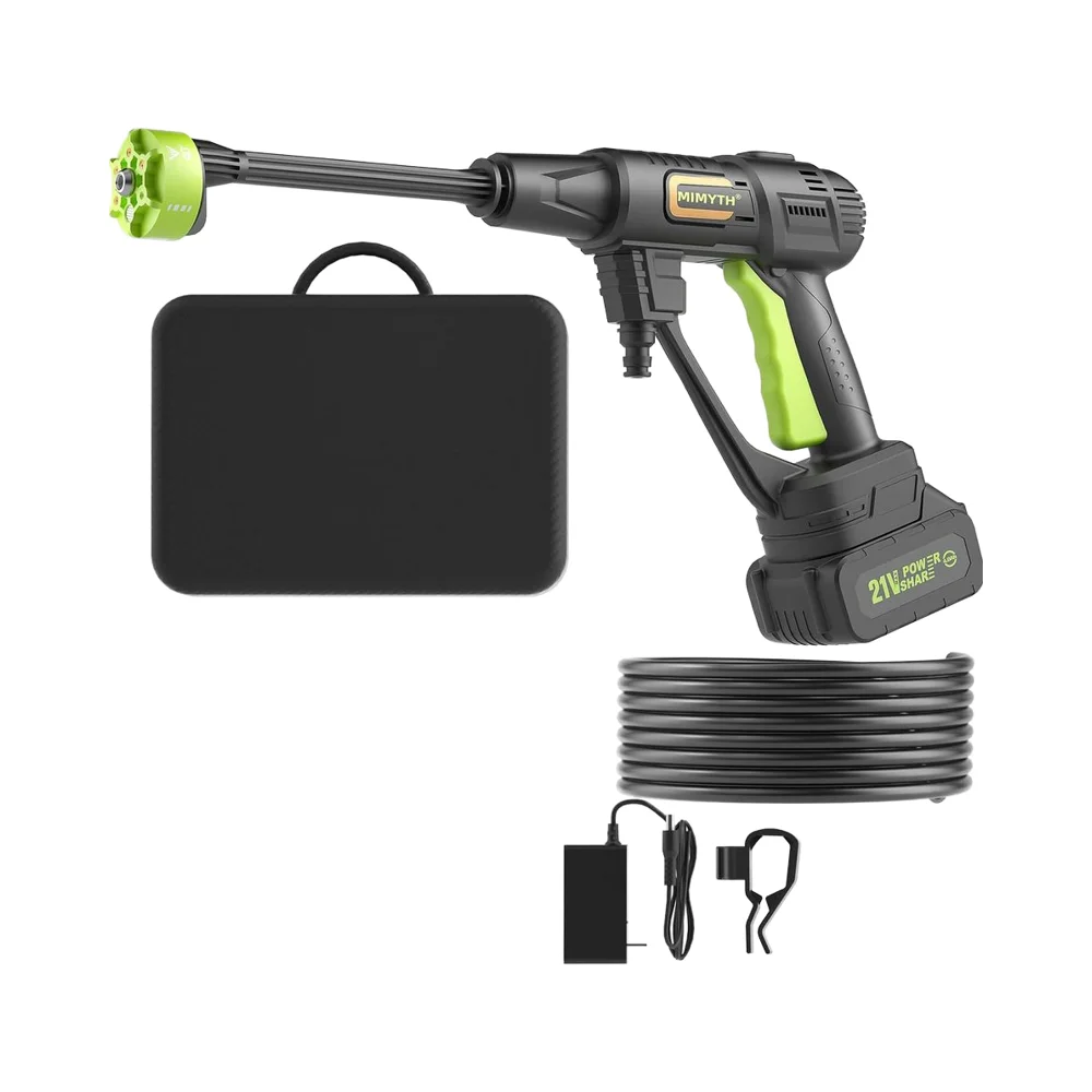 Cordless Battery-Powered ABS Pressure Washer 1500W 990PSI 2.5L 6-in-1 Nozzle 23FT Hose Portable Handheld for Car Wash