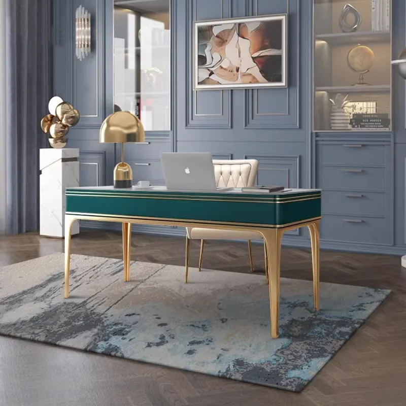 

Simple modern light luxury living room desk computer desk Hong Kong style Internet celebrity desk American neoclassical writing
