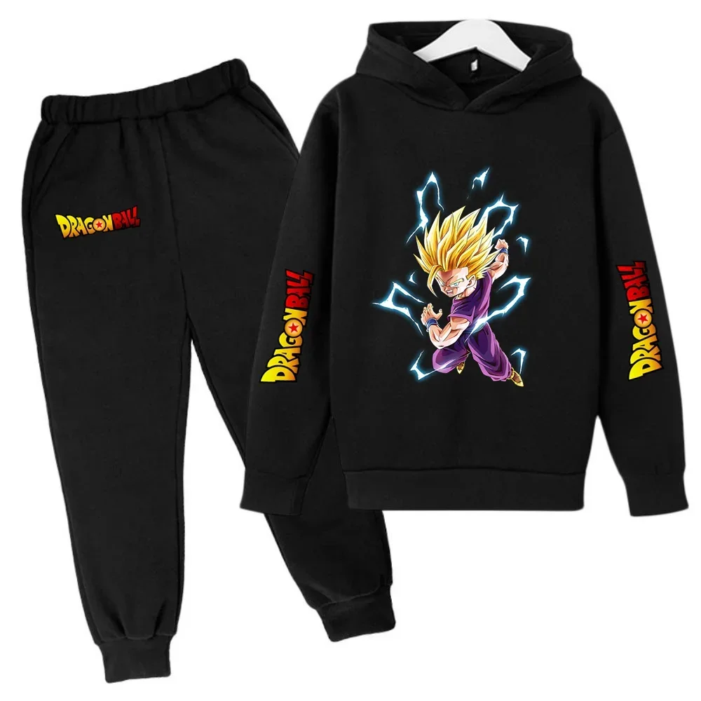 Children's Hoodie Suit Sizes 100-160 Goku Warm Dragon Ball Tops 2024 New Winter Fashion Lovely Kids Clothes Boys Kawaii Anime