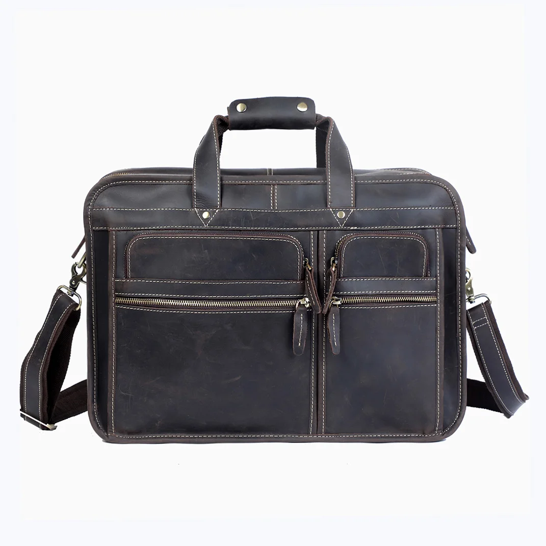 S.WORKER Premium Echtleder Business-Handtasche 16" Laptop Vintage Herren-Aktentasche für Arbeit & Reisen – Detail 7