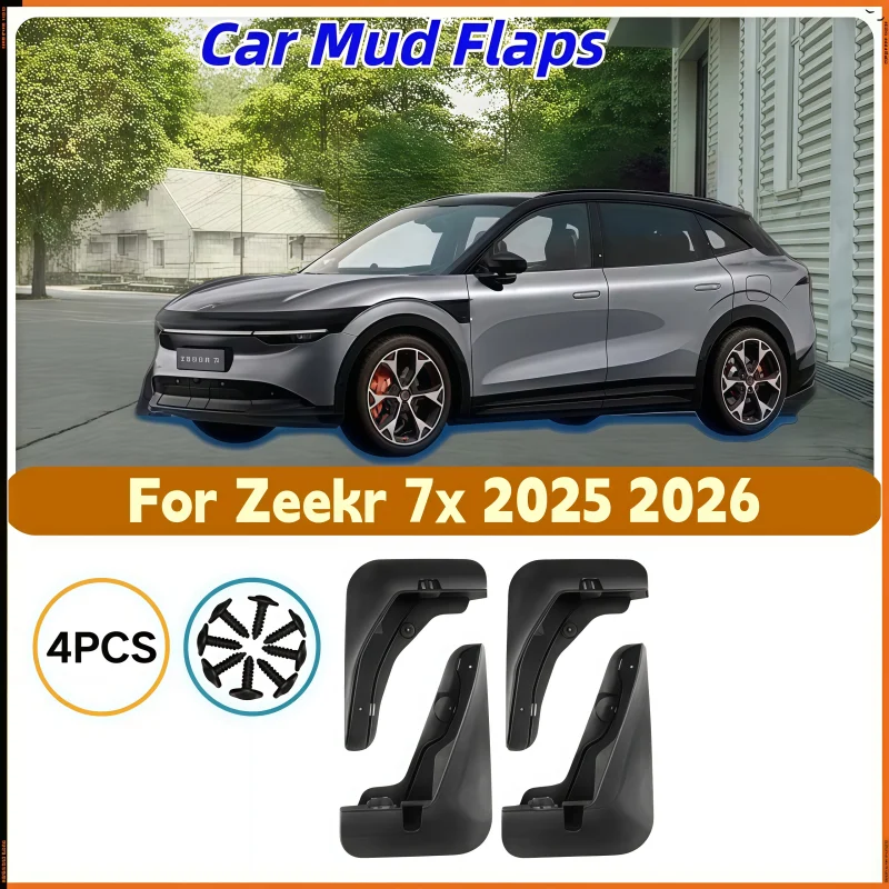Mud Flaps For Zeekr 7X 2025-2026 OEM 4pcs ABS Front Rear Mudguards Fender Splash Guards Wheel Arch Car Styling Exterior