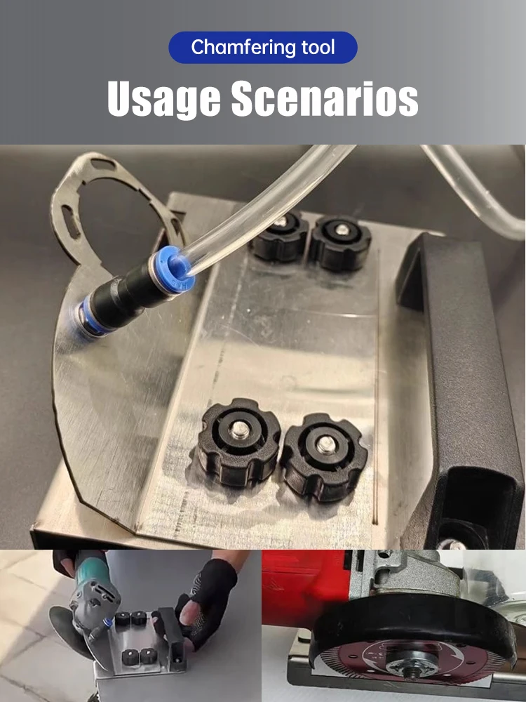 100 Type Angle Grinder Ceramic Tile Chamfering Frame New 45 Degree Water Pipe Dust Removal Small Portable Chamfering Tool