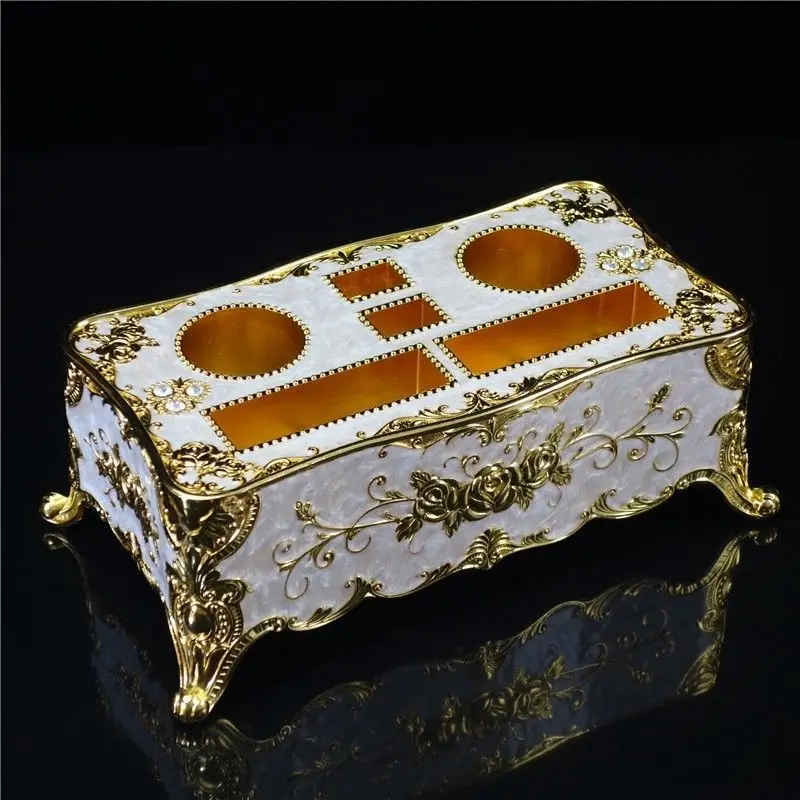 European KTV metal tissue box alloy fruit plate bracket ktv table supplies box table top ornament fruit plate seat