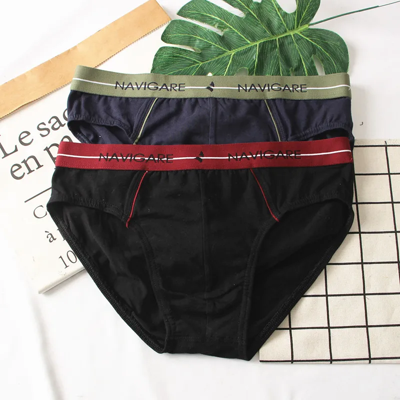 Ropa interior de algodón de alta elasticidad para hombre, pantalones triangulares de cintura baja, calzoncillos cómodos y tra...