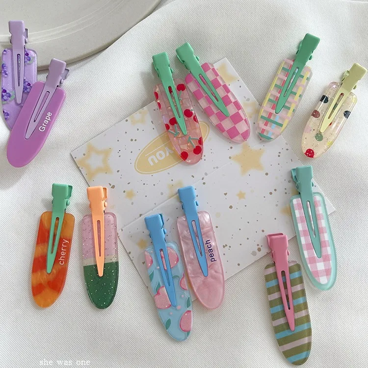 

2 шт., заколки для волос с челкой, сок, виноград, арбуз, боковые зажимы, бесшовные красивые зажимы для макияжа, женские аксессуары для укладки волос