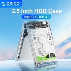 ORICO 2.5 Inch HDD Case SSD Enclosure Tool Free USB 3.0 Transparent HD External Mechanical Sata Hard Disk Adapter for PC Case