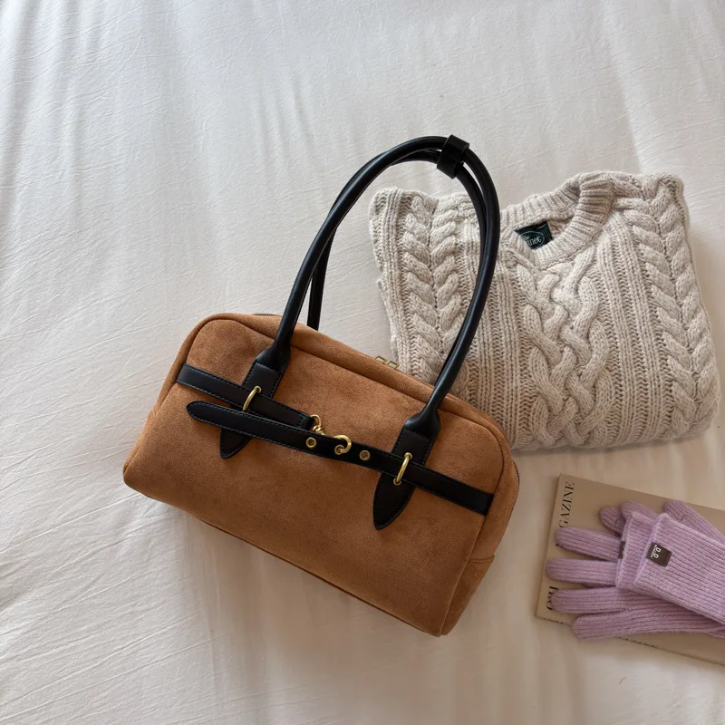 

Underarm Pillow Bag for Women South Korea Suede2026 FallWinter New Arrival Versatile Handheld Boston Bag Premium Shoulder Bag