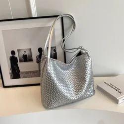 2024 Luxury Designer Woven Solid Color Tote Bags for Women Shopping Bag New Style Fashion Large Capacity Shoulder Bag Handbag