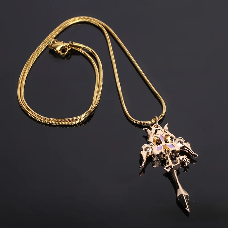 Honkai Star Rail Luocha Cosplay Costume Necklace Gold Metal Pendant Chain Vintage Pendant Women Men Jewelry Accessories