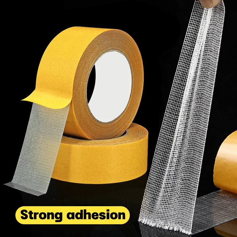 5/10m Strong Double Sided Tape Translucent Mesh Base Tape Waterproof Fixation Tape Traceless Fixation Mat Carpet Tape