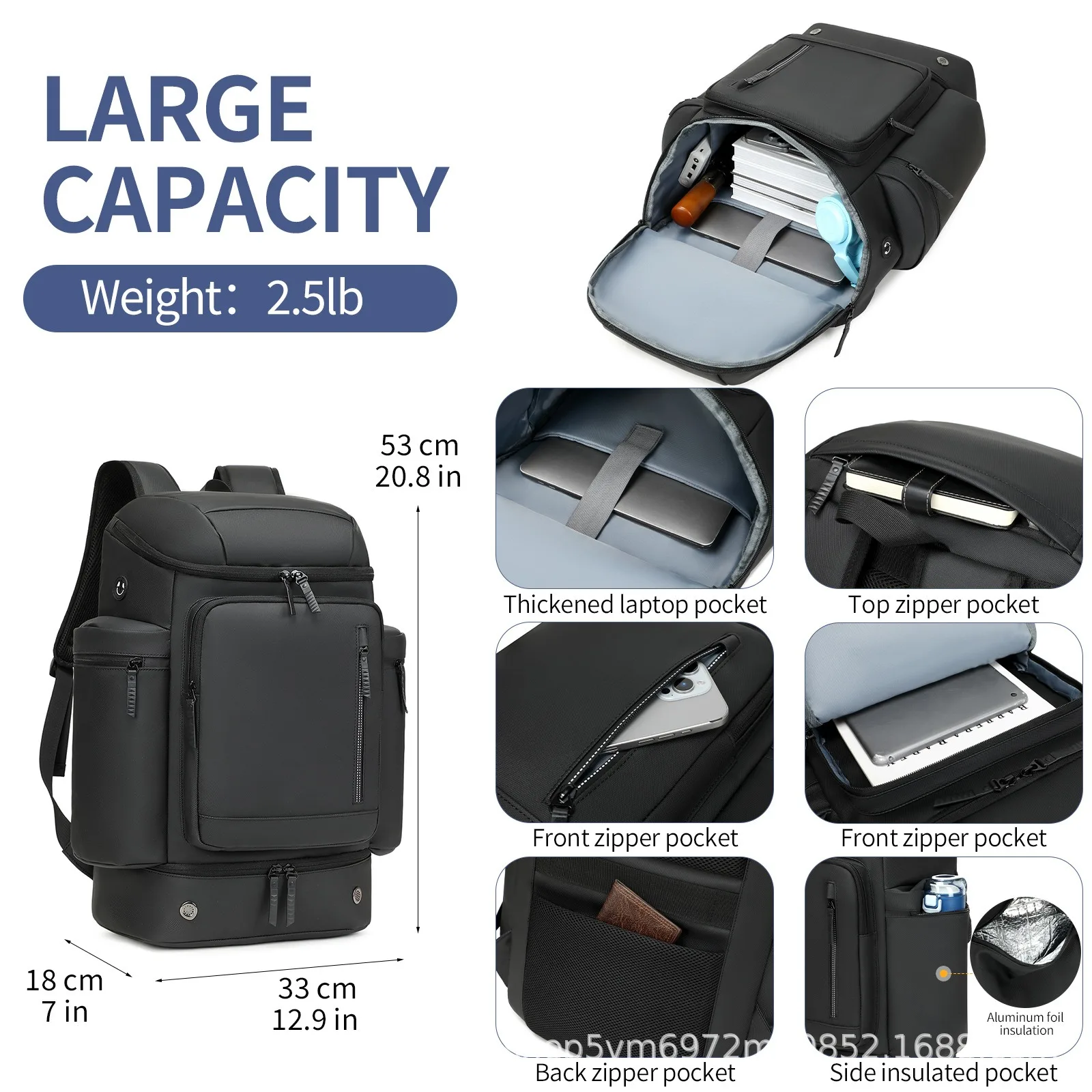 

Мужской рюкзак большой вместимости для путешествий, спорта, сухого и влажного разделения, многофункциональный рюкзак для компьютера для деловых поездок