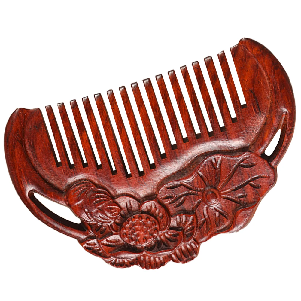 

Purple Sandalwood Comb Wooden Hair Comb For Women Detangler Scalp Massage No Static Texture Travel Household Gift