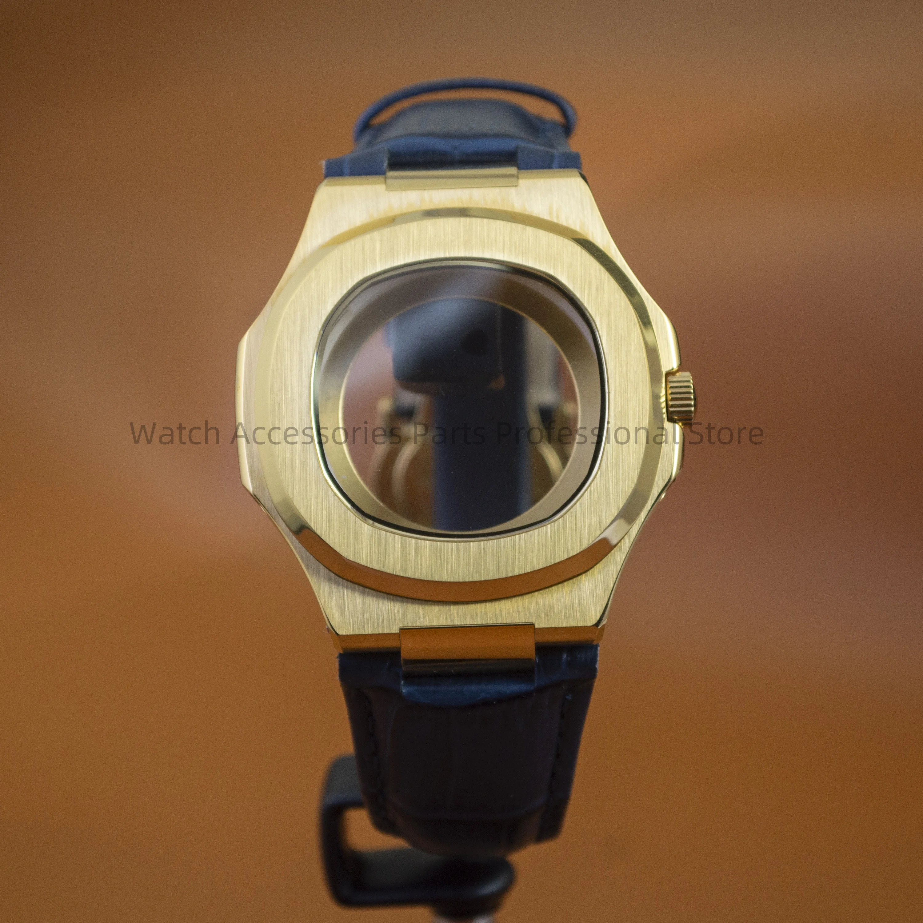 

Watch Case 25mm Men's Genuine Leather Strap 41mm Stainless Steel Waterproof Parts for NH35 NH36 Movement Nautilus 30.5mm Dial