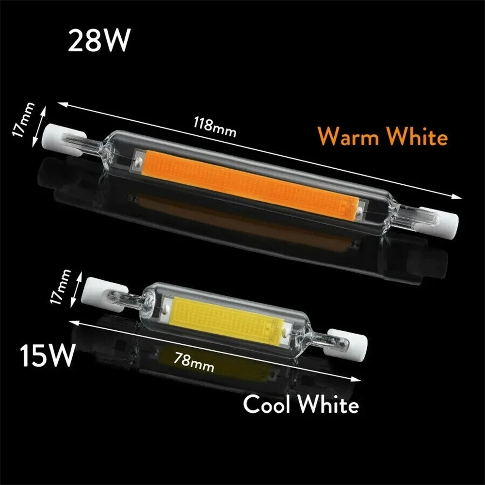 Bombilla de tubo LED R7S COB, lámpara halógena de repuesto de alta potencia, 118mm, J118, 78mm, AC1110V, 130V, 220V, 230V, 240V, foco de diodo Lamparda para el hogar