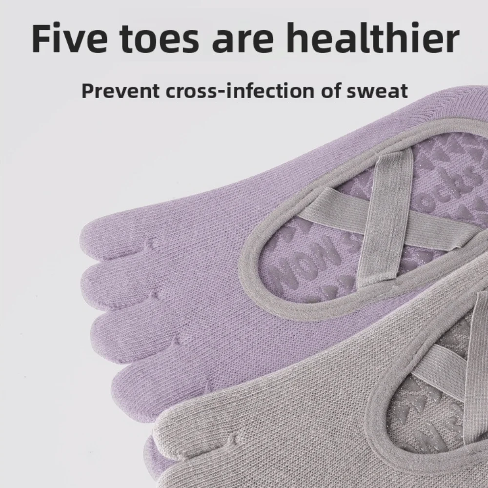 لينة المضادة للانزلاق قبضة اليوغا الجوارب امتصاص الصدمات سلس خمسة أصابع الجوارب تنفس بيلاتيس قارب الجوارب للياقة البدنية الداخلية
