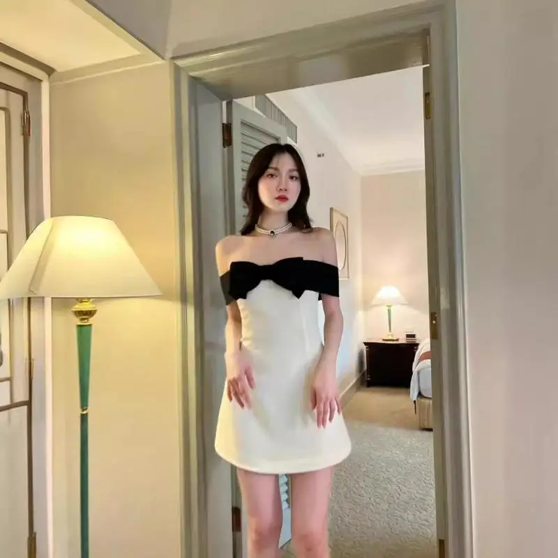 

Летняя облегающая юбка трапециевидной формы с узлом на одно плечо и застежкой-молнией с высокой талией цвета Ba Sweet Sle из полиэфирного волокна