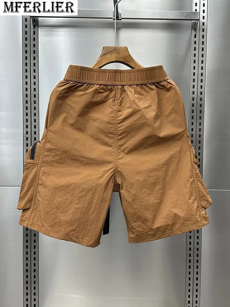 Pantalones cortos de verano para hombre, shorts de talla grande 7XL, estilo cargo, con bolsillos y cremallera, estampado a la moda