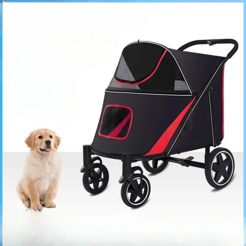 Foldable Out Medium and Large Dog Pet Cart Large Space Dog Cart Cat Dog Walking Cat Push