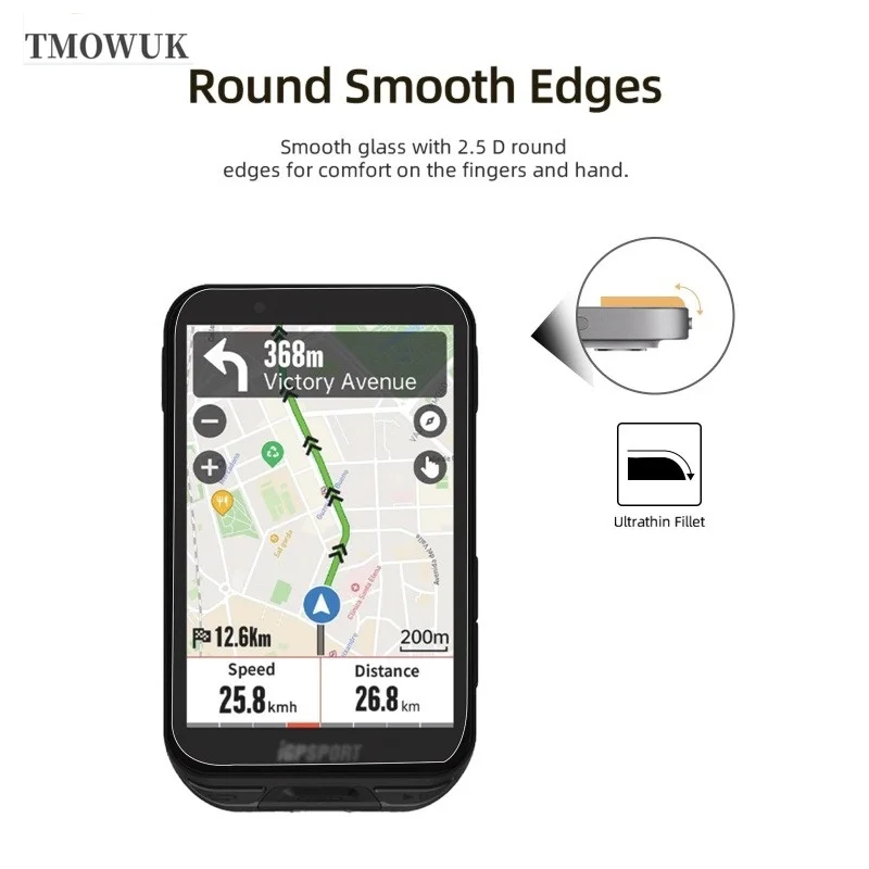 

Smudge - Resistant 9H HD Tempered Glass Screen Protector For IGPSPORT BSC300 300T BSC200S IGS800 BSC200